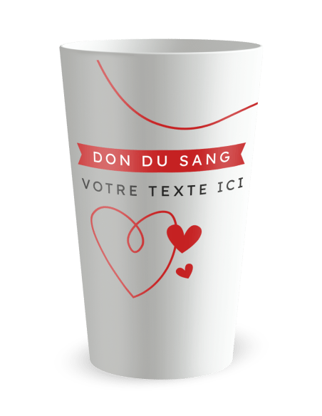 Gobelet blanc de dos - Don du Sang - Ecocup