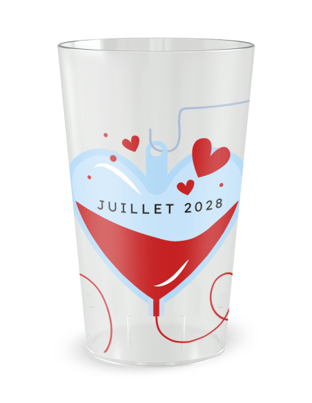 Gobelet transparent de face - Don du Sang - Ecocup