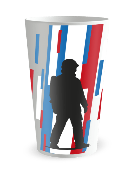 Gobelet blanc de face - Pompiers - Ecocup