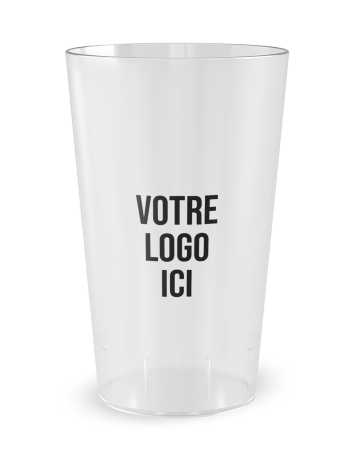 Gobelet transparent de face - Pompiers - Ecocup 2