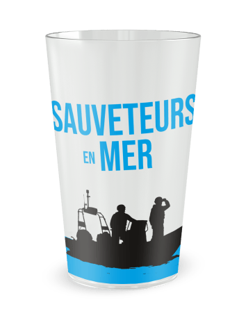 Gobelet transparent de face - Sauveteurs en Mer - Ecocup