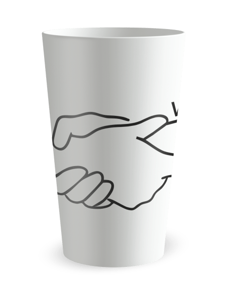Gobelet blanc de face - Solidarité - Ecocup