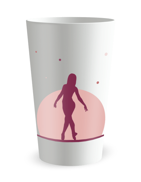 Gobelet blanc de face - Danse - Ecocup
