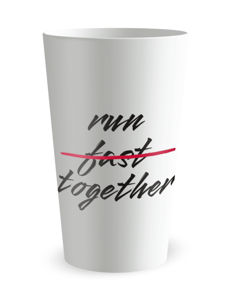 Gobelet blanc de face - Run Together - Ecocup