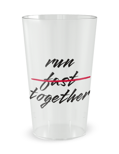 Gobelet transparent de face - Run Together - Ecocup