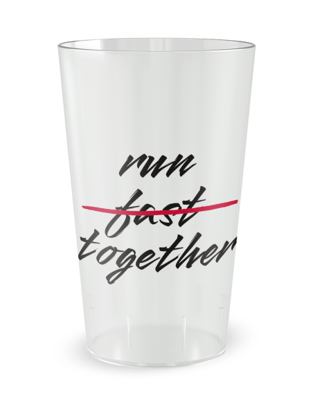 Gobelet transparent de face - Run Together - Ecocup