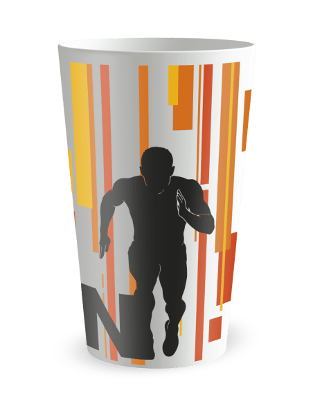 Gobelet blanc de coté - Silhouette Course Départ - Ecocup