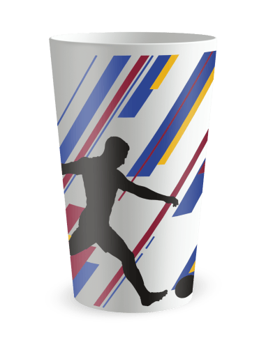 Gobelet blanc de coté - Silhouette Football - Ecocup