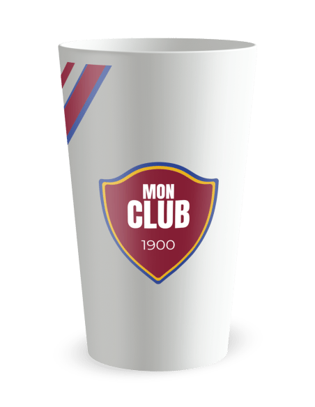 Gobelet blanc de face - Silhouette Football - Ecocup