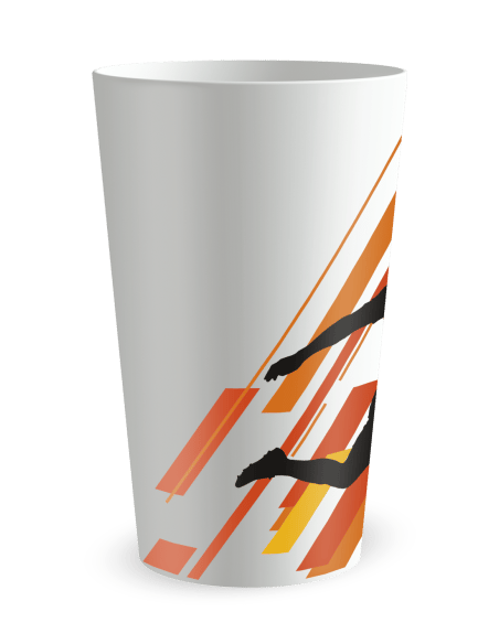 Gobelet blanc de coté - Silhouette Sport Football - Ecocup