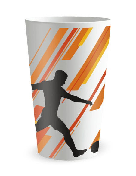 Gobelet blanc de face - Silhouette Sport Football - Ecocup