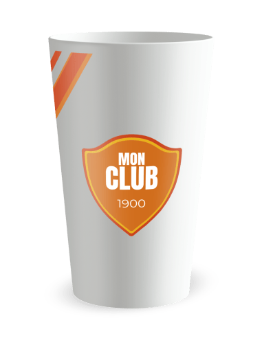 Gobelet blanc de dos - Silhouette Sport Football - Ecocup