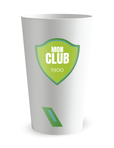 Gobelet blanc de dos - Silhouette Hippique - Ecocup