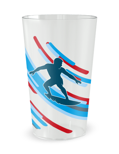 Gobelet transparent de face - Silhouette Surf - Ecocup