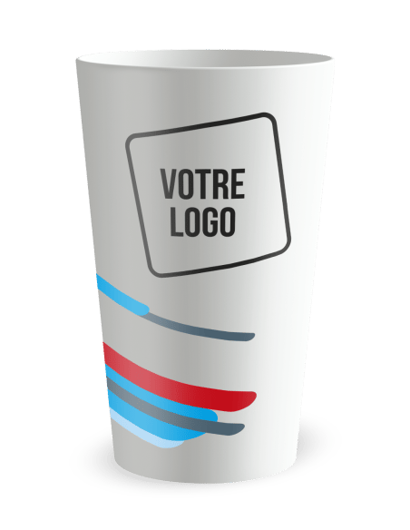 Gobelet blanc de dos - Silhouette Surf - Ecocup
