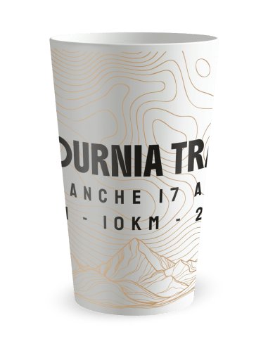 Gobelet blanc de face - Trail - Ecocup