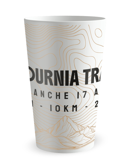 Gobelet blanc de face - Trail - Ecocup