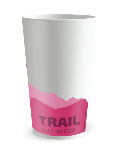 Gobelet blanc de dos - Trail Montagne - Ecocup
