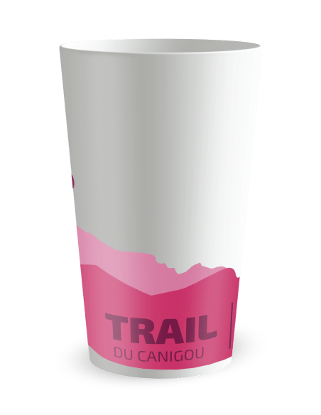 Gobelet blanc de dos - Trail Montagne - Ecocup