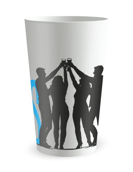 Gobelet blanc de face - Fêtes Amis Cheers - Ecocup