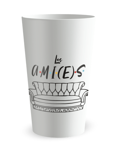 Gobelet blanc de face - Fête Friends - Ecocup