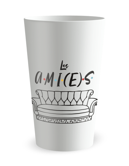 Gobelet blanc de face - Fête Friends - Ecocup