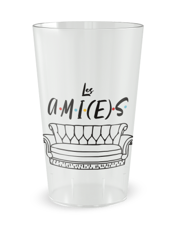 Gobelet transparent de face - Fête Friends - Ecocup