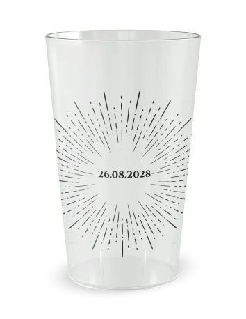 Gobelet transparent - Prénom - mariage initiales - Ecocup