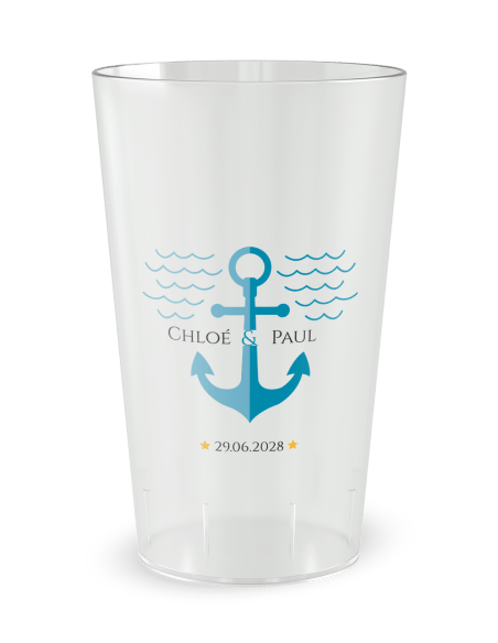 Gobelet transparent de face - maritime : le même bateau - Ecocup