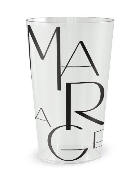 Gobelet transparent de face - mariage grandes lettres - Ecocup
