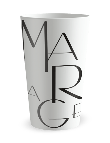 Gobelet blanc de face - mariage grandes lettres - Ecocup