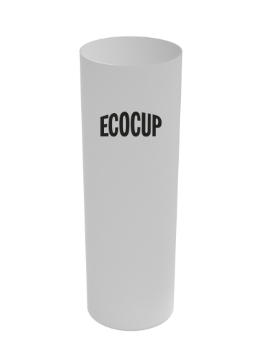 Verre long drink – ECO TUBO 30 – transparent, personnalisé 1 couleur, vue de face, contenance 30 cl