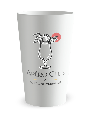 Gobelet blanc de face - Soirée Apéro Club - Ecocup