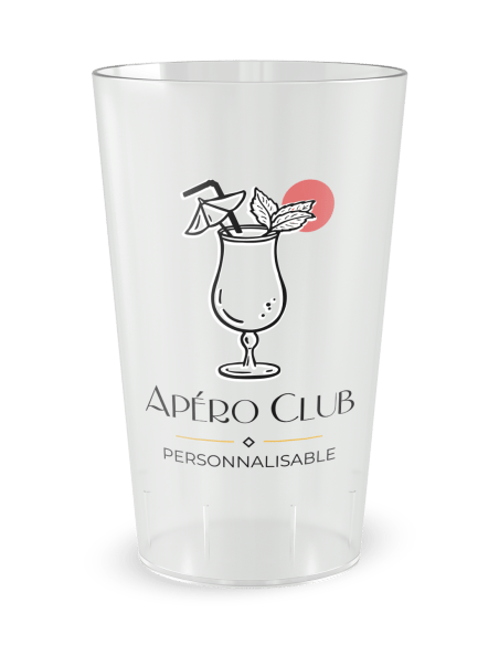 Gobelet transparent de face - Soirée Apéro Club - Ecocup
