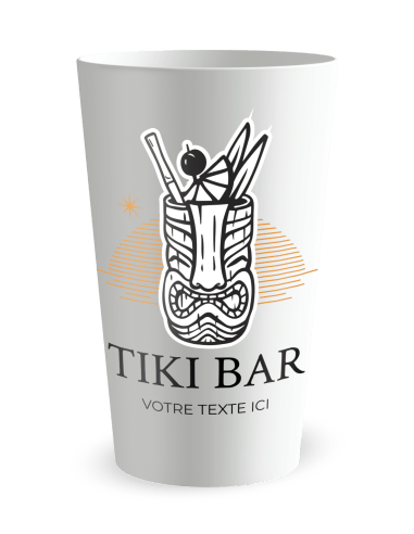 Gobelet blanc de face - Soirée Cocktail Tiki - Ecocup