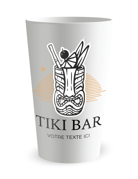 Gobelet blanc de face - Soirée Cocktail Tiki - Ecocup