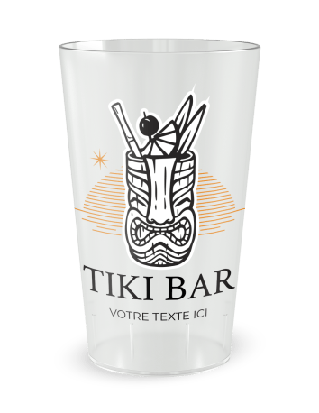 Gobelet transparent de face - Soirée Cocktail Tiki - Ecocup