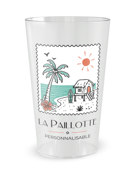 Gobelet transparent de face - carte postale été - Ecocup