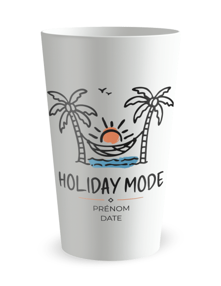 Gobelet blanc de face - Fête Mode Vacances - Ecocup