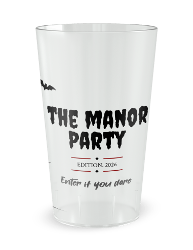 Gobelet transparent de dos - Gobelet Manoir Hanté Halloween - Ecocup