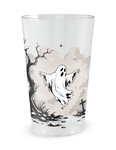 Gobelet transparent de face - Gobelet Fantôme Halloween - Ecocup