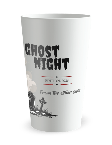 Gobelet blanc de dos - Gobelet Fantôme Halloween - Ecocup