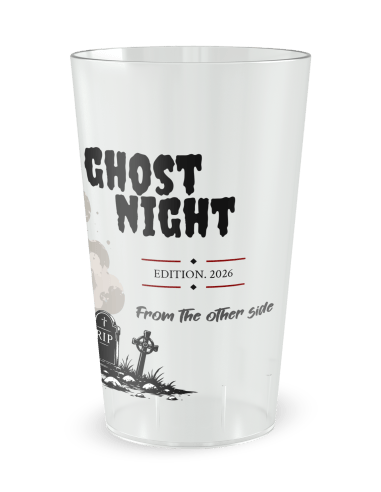 Gobelet transparent de dos - Gobelet Fantôme Halloween - Ecocup