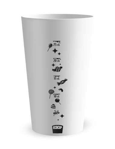 Gobelet blanc de dos - Gobelet personnalisé Halloween couronne - Ecocup