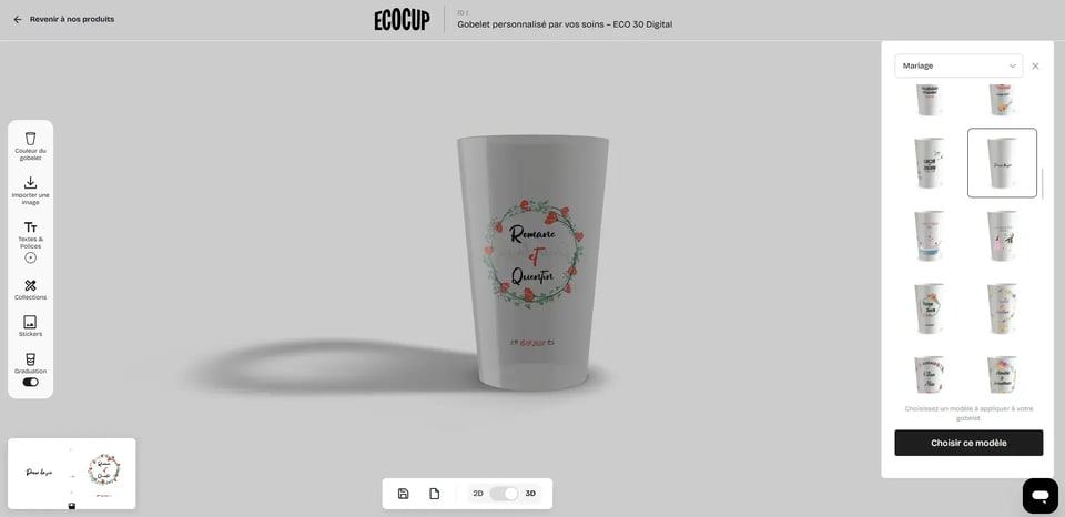 Gobelet Ecocup personnalis&eacute; pour Halloween